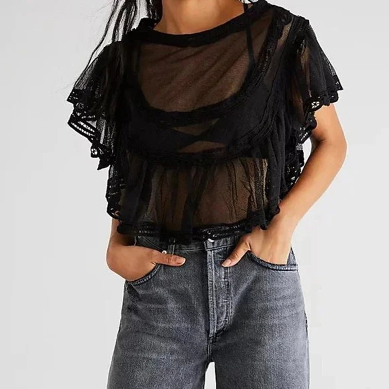 Camicetta Genevra in chiffon trasparente