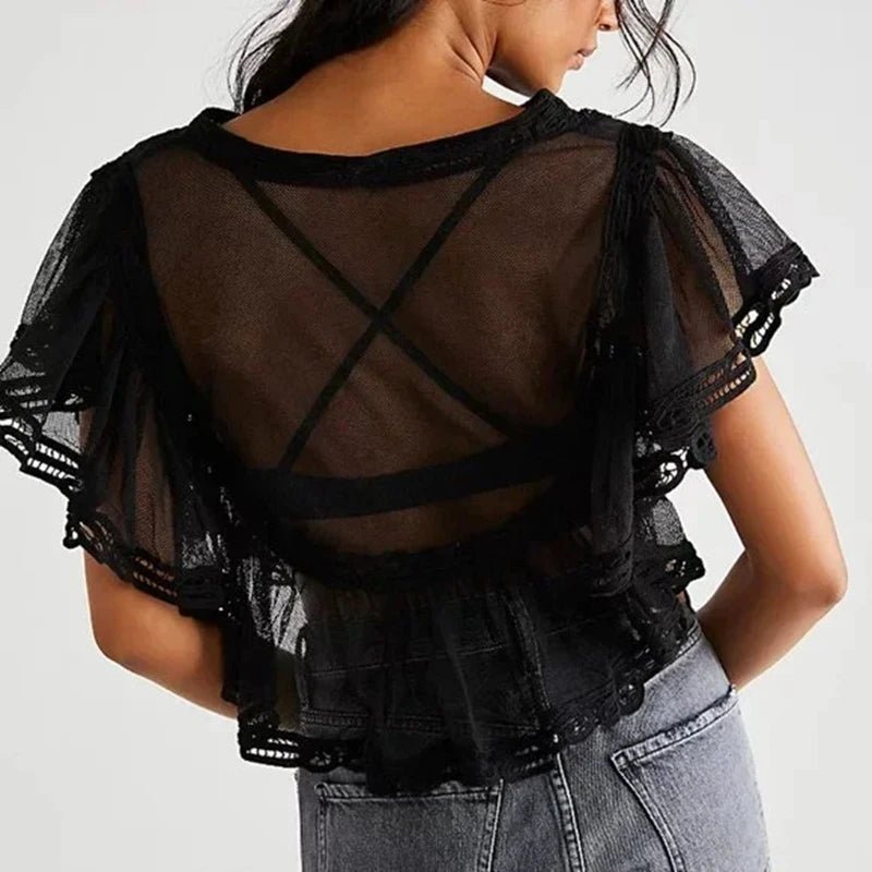 Camicetta Genevra in chiffon trasparente