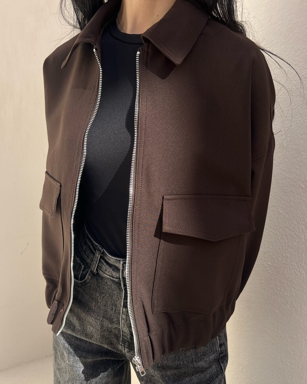 Bomber con tasche con patta Ginny