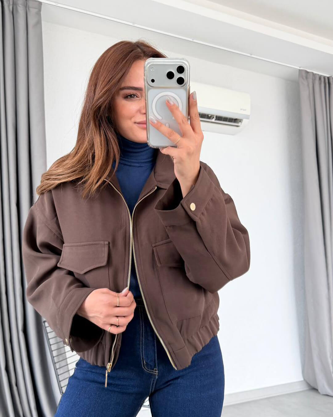 Bomber con tasche con patta Ginny