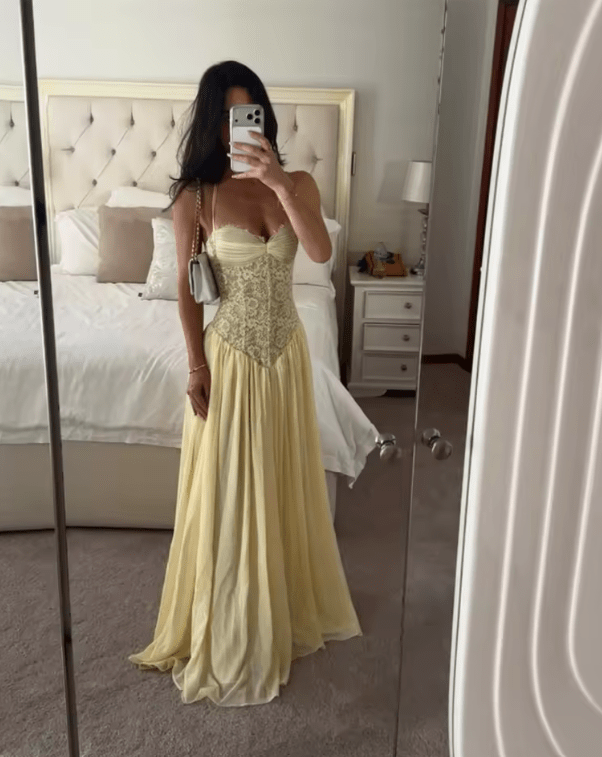 Abito lungo con corsetto all'americana Gloria