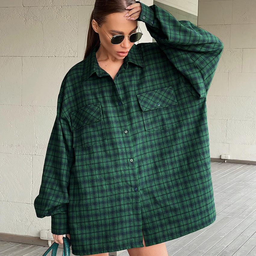 Camicia oversize a quadri Kasia