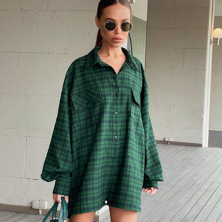 Camicia oversize a quadri Kasia
