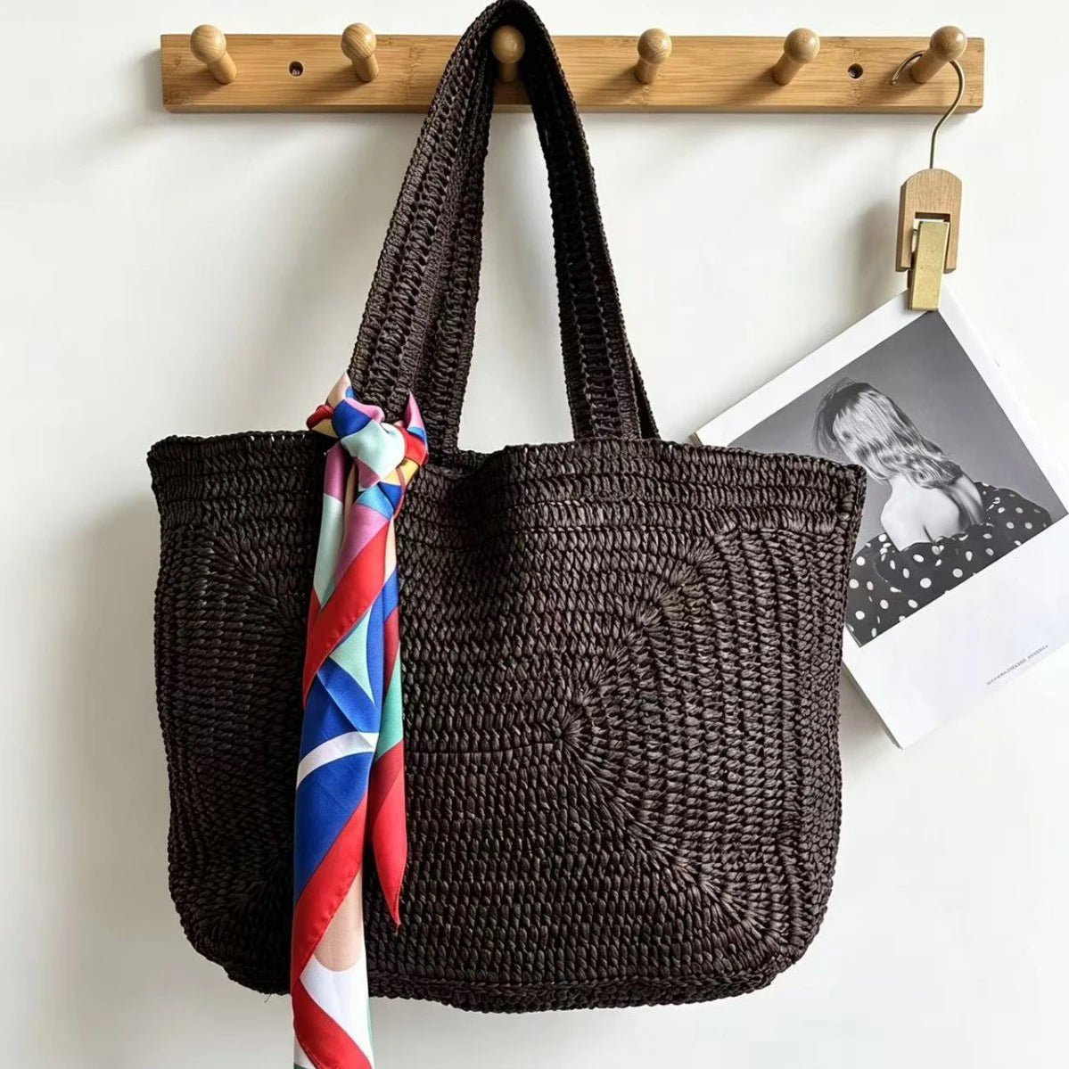 Borsa tote da spiaggia boho intrecciata Hannie