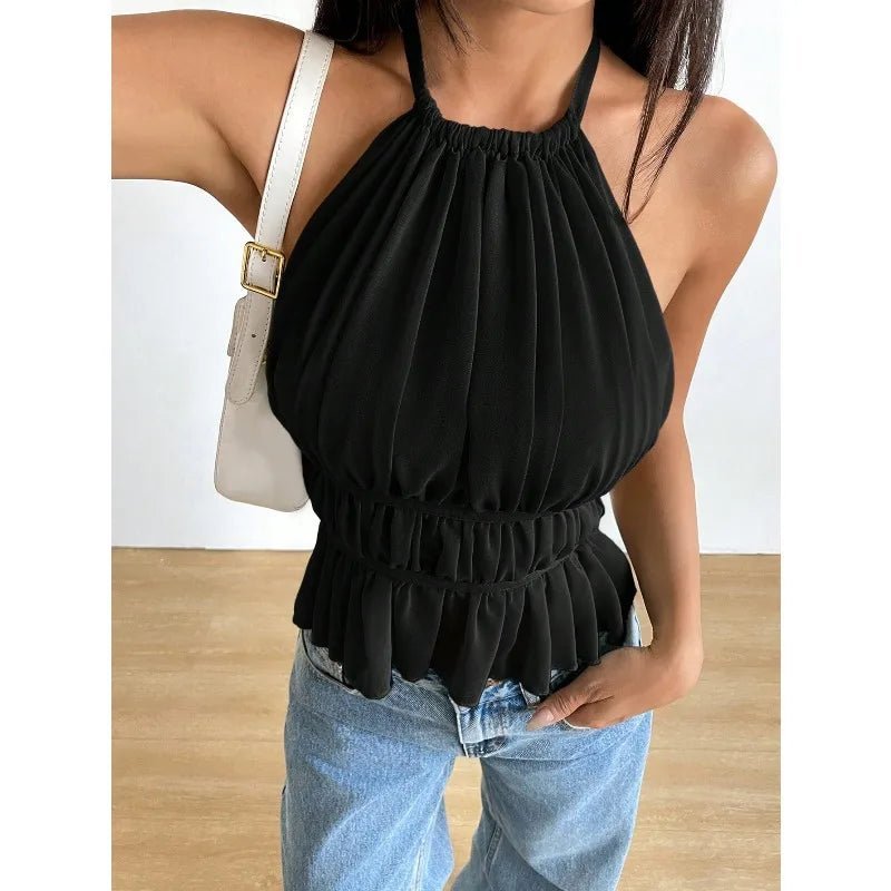 Top all'americana arricciato Ines