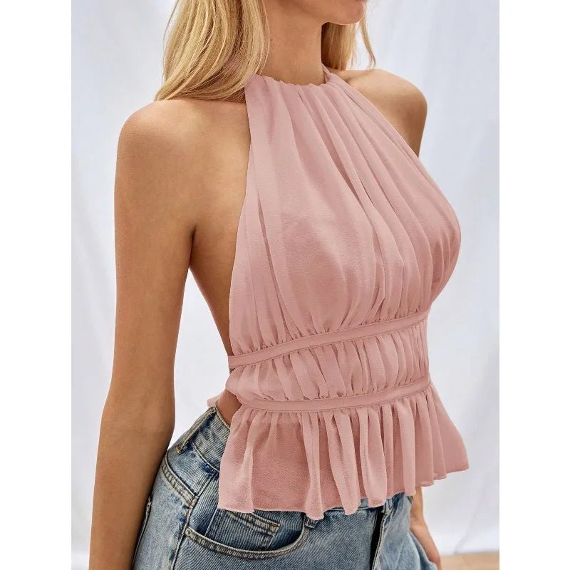 Top all'americana arricciato Ines