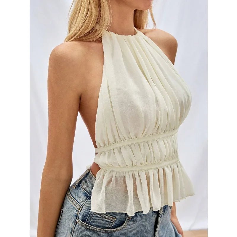 Top all'americana arricciato Ines