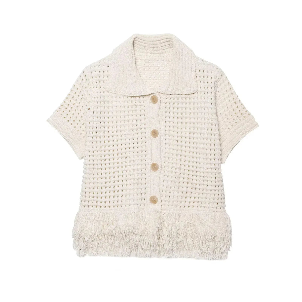 Completo in maglia con gonna e nappine Ioanna