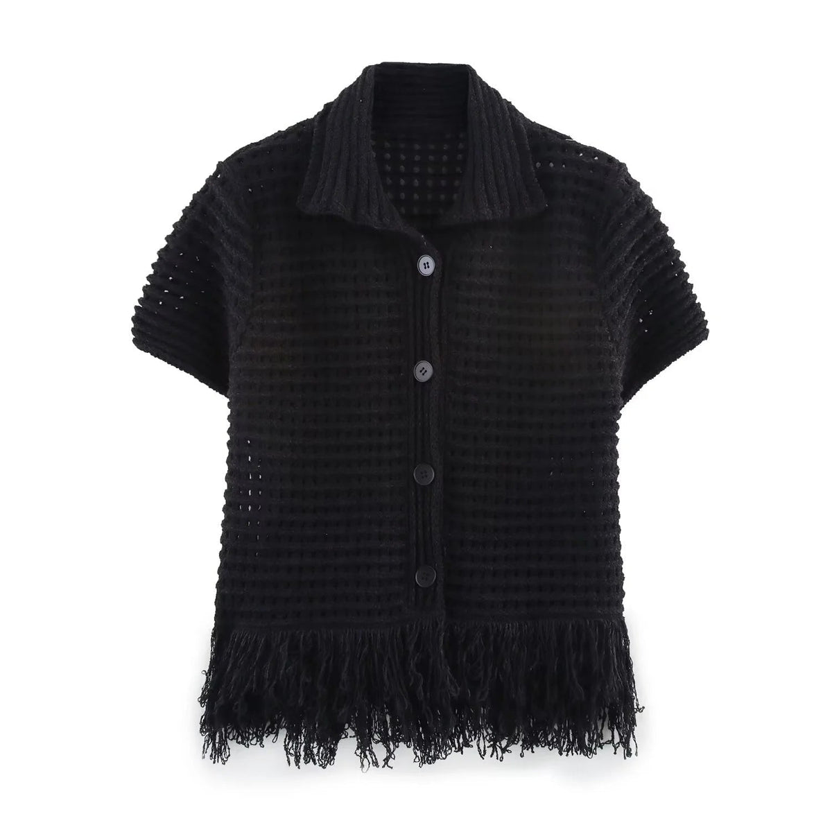 Completo in maglia con gonna e nappine Ioanna