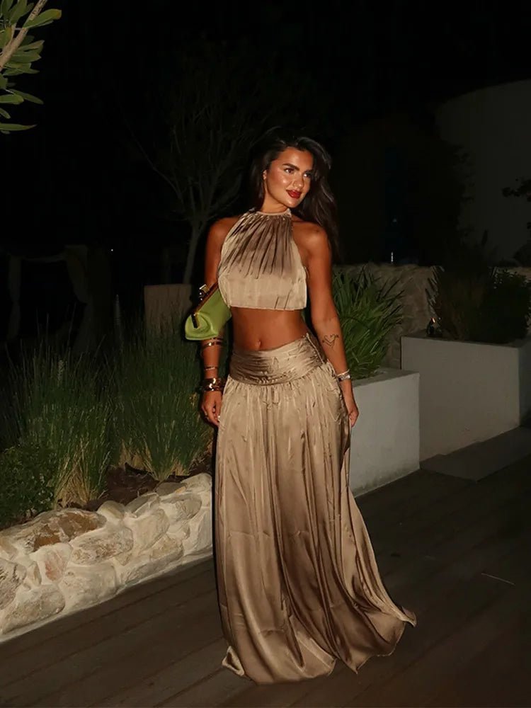 Completo Isabelle con top all'americana con schiena scoperta e gonna