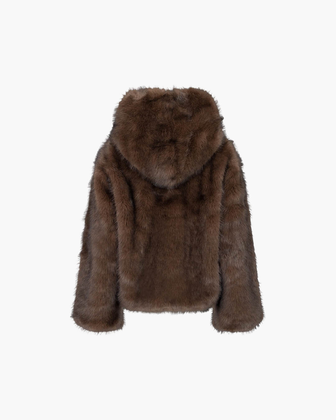 Cappotto corto con cappuccio in pelliccia sintetica Ivy
