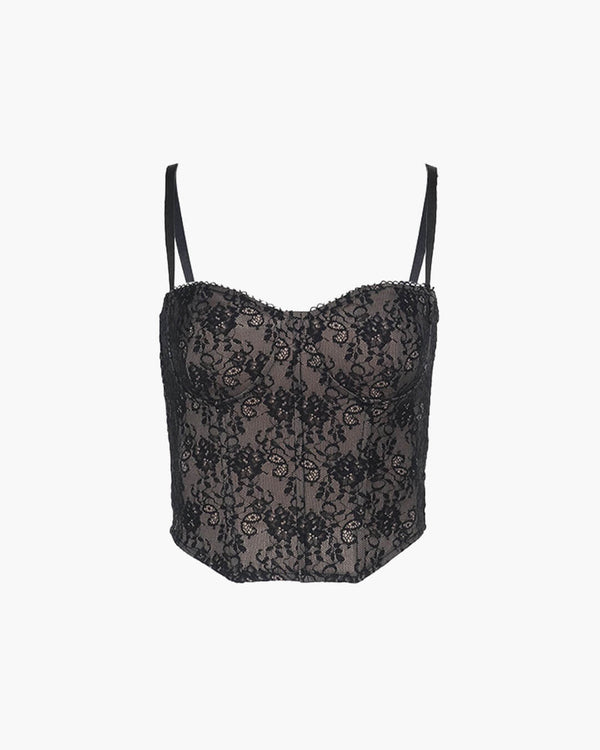 Top camisole corsetto in pizzo Iza