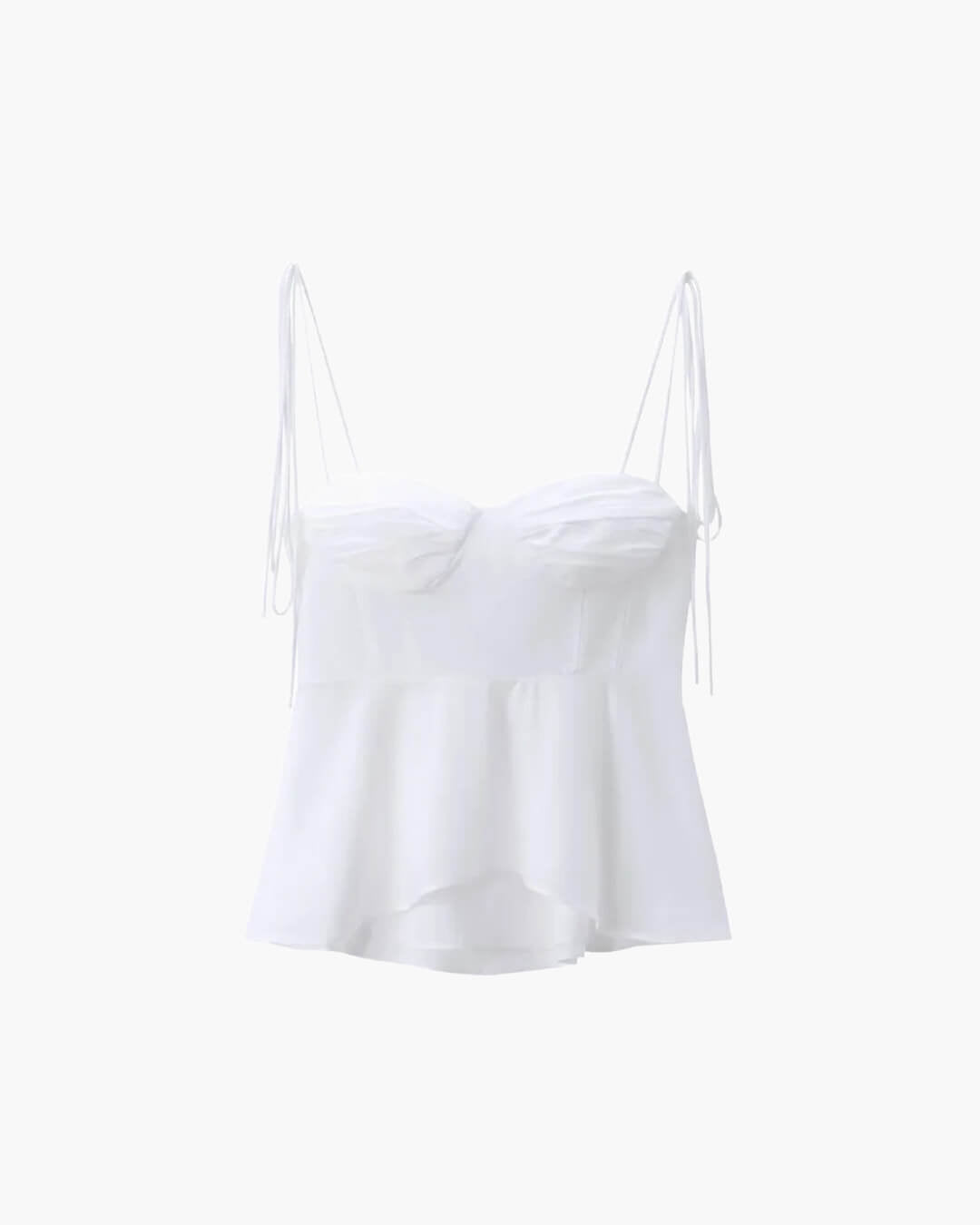 Top a canotta con corsetto e peplo Jada
