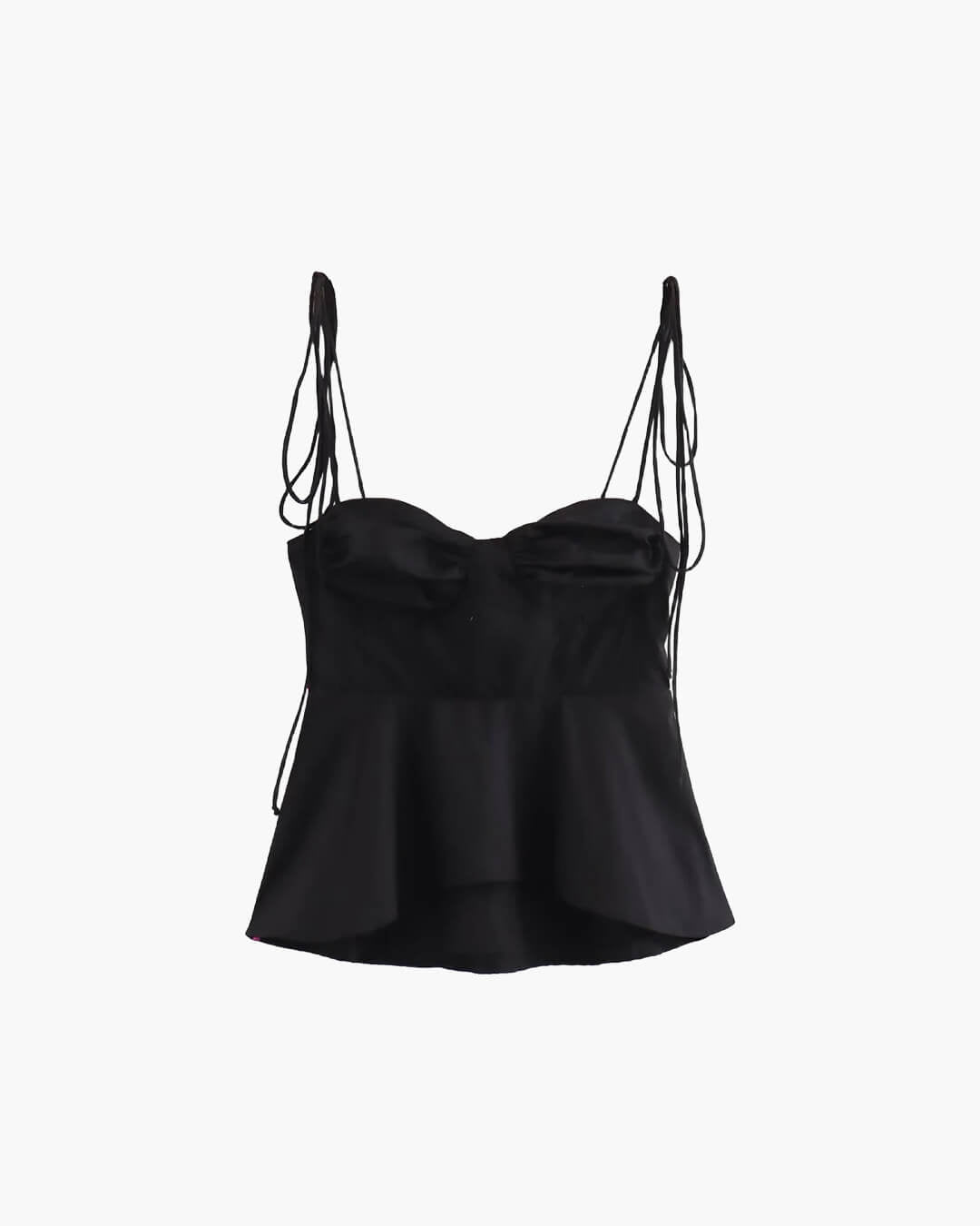 Top a canotta con corsetto e peplo Jada