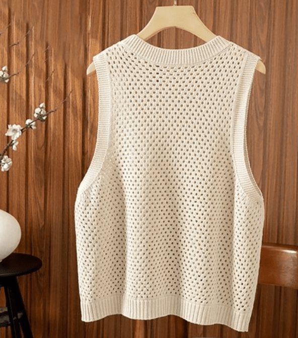 Top a canotta in maglia traforata Jamilla