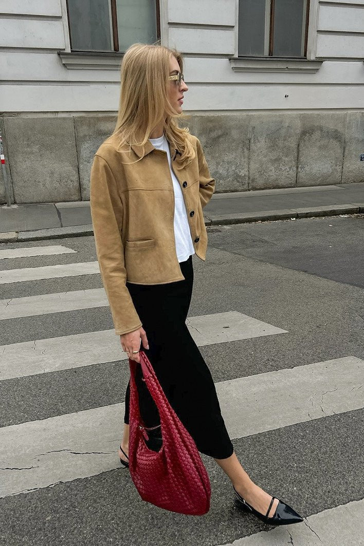 Jane Faux Suede Cropped Jacket