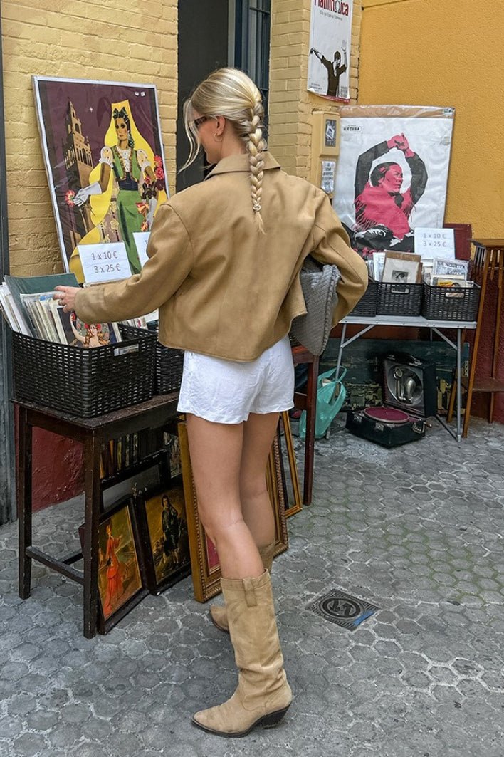 Jane Faux Suede Cropped Jacket