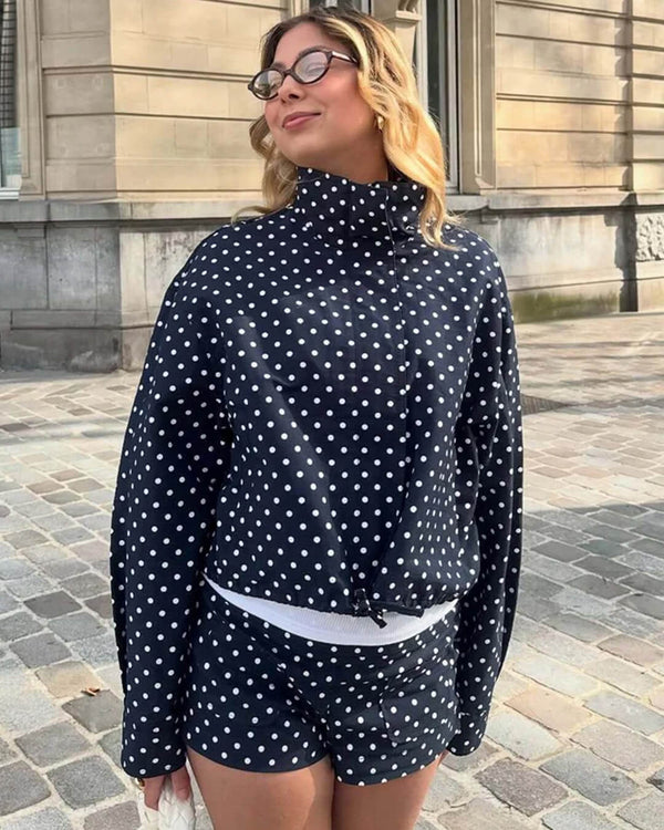 Giacca Janelle con collo alto e coulisse