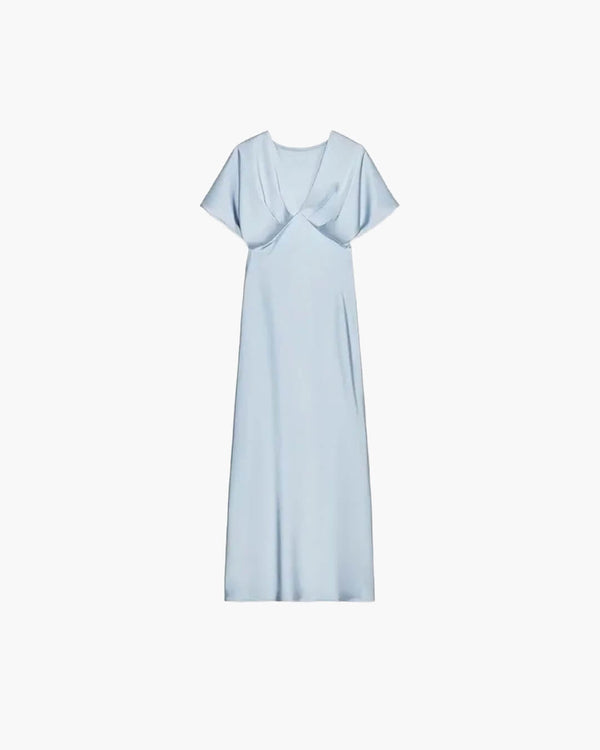Abito midi Janna in raso con scollo a V