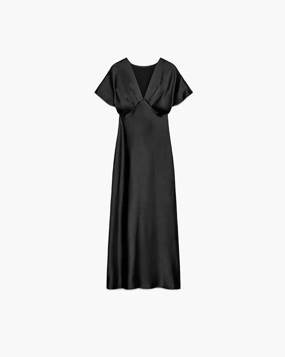 Abito midi Janna in raso con scollo a V