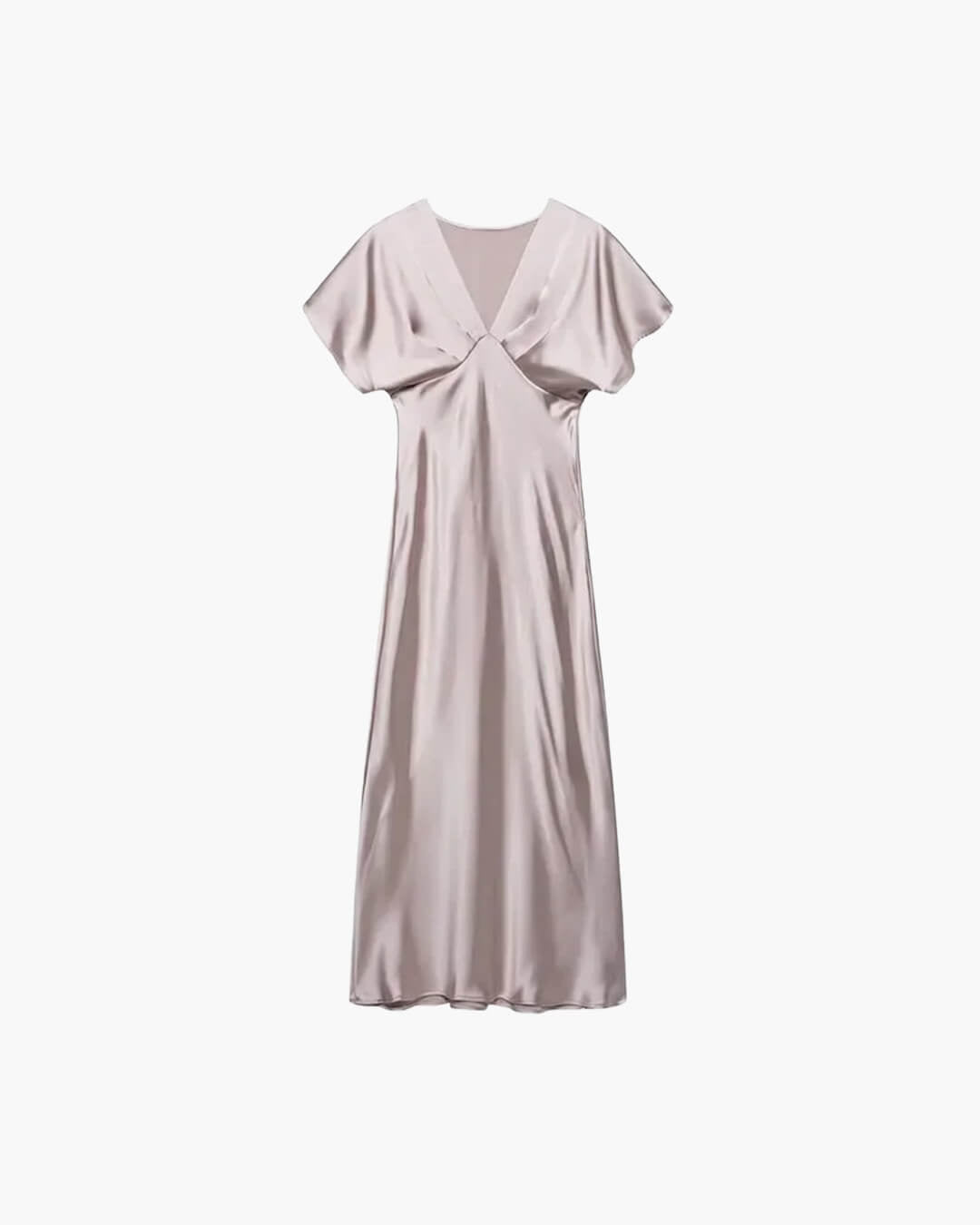 Abito midi Janna in raso con scollo a V