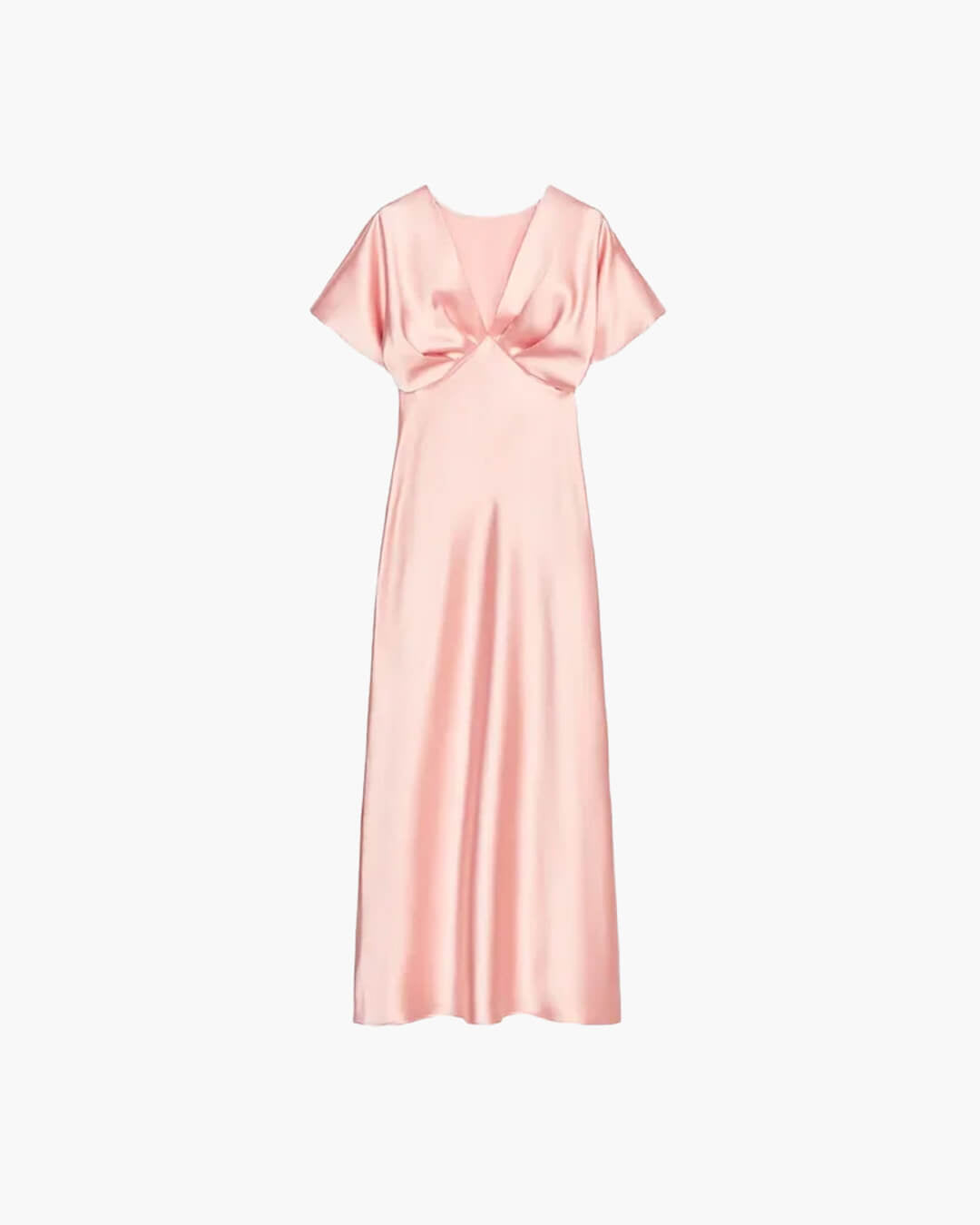Abito midi Janna in raso con scollo a V