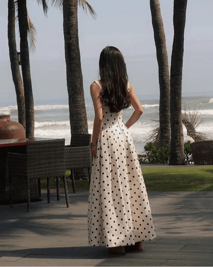 Abito midi a pois Jasmine
