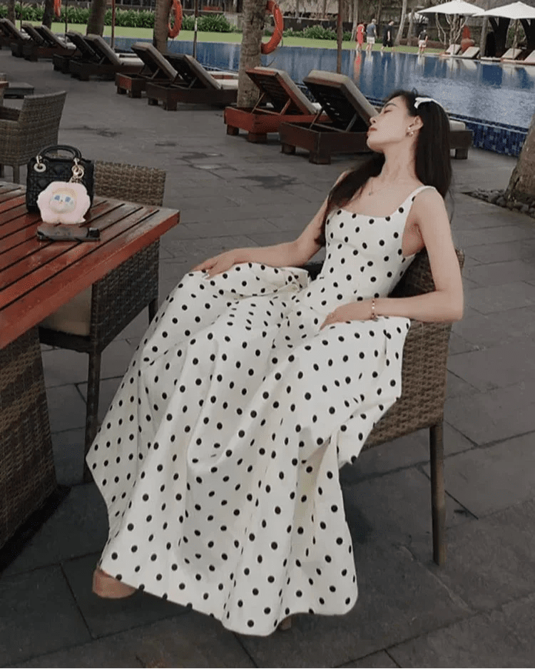 Abito midi a pois Jasmine