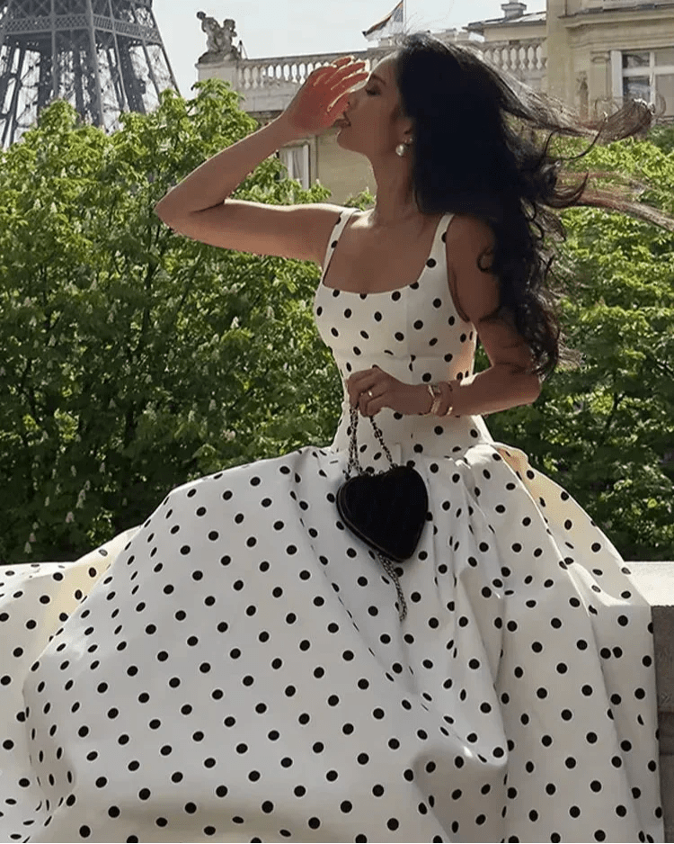 Abito midi a pois Jasmine