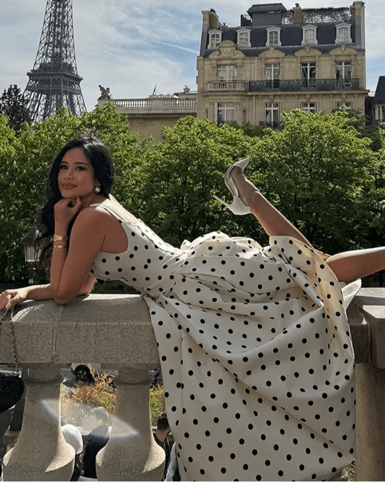 Abito midi a pois Jasmine