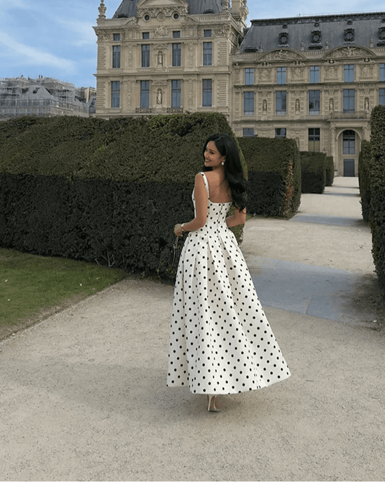 Abito midi a pois Jasmine