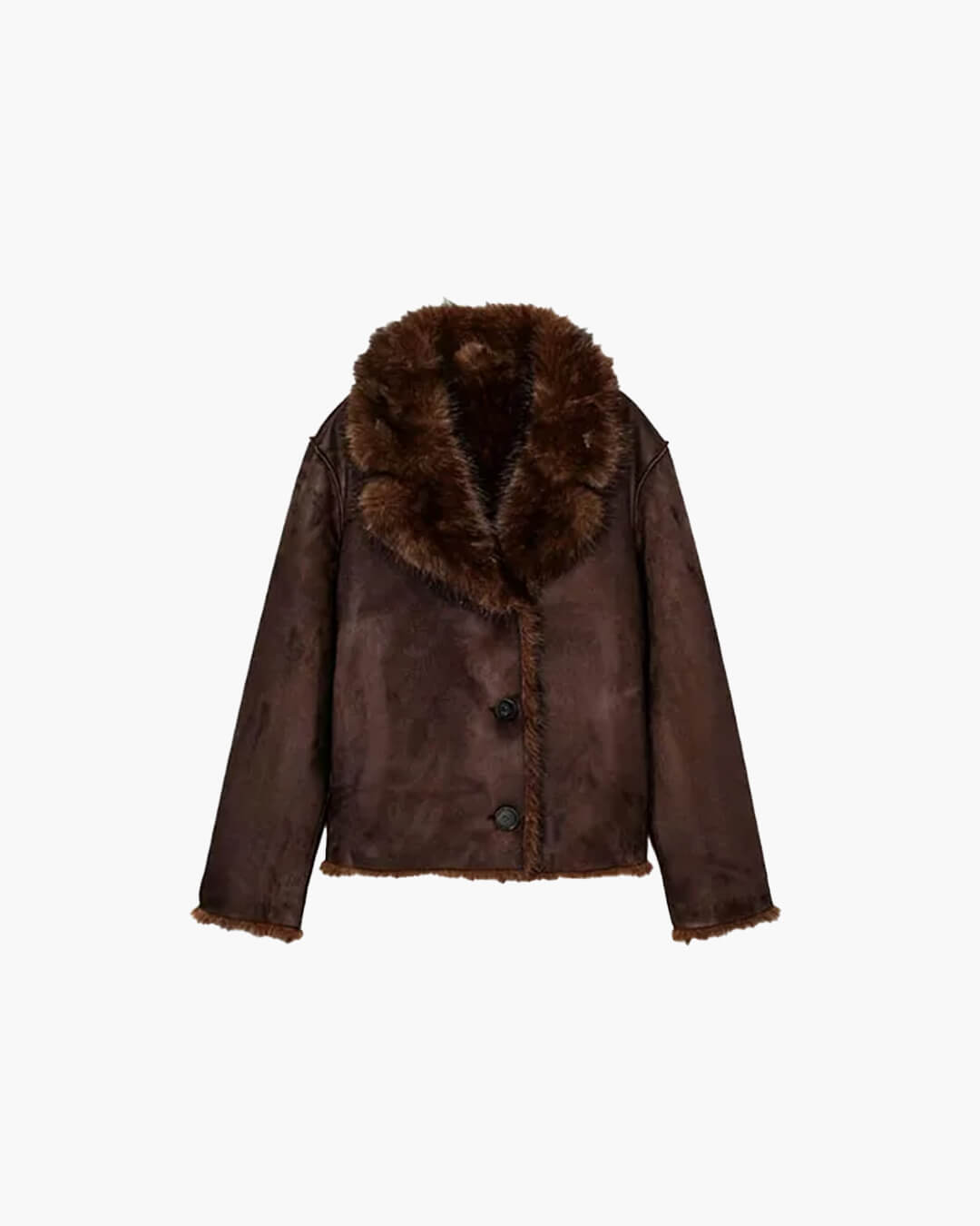 Giacca in pelle effetto pelliccia reversibile Jenny