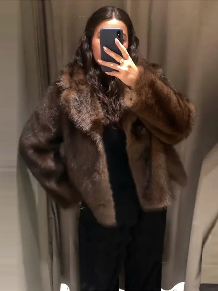 Giacca in pelle effetto pelliccia reversibile Jenny