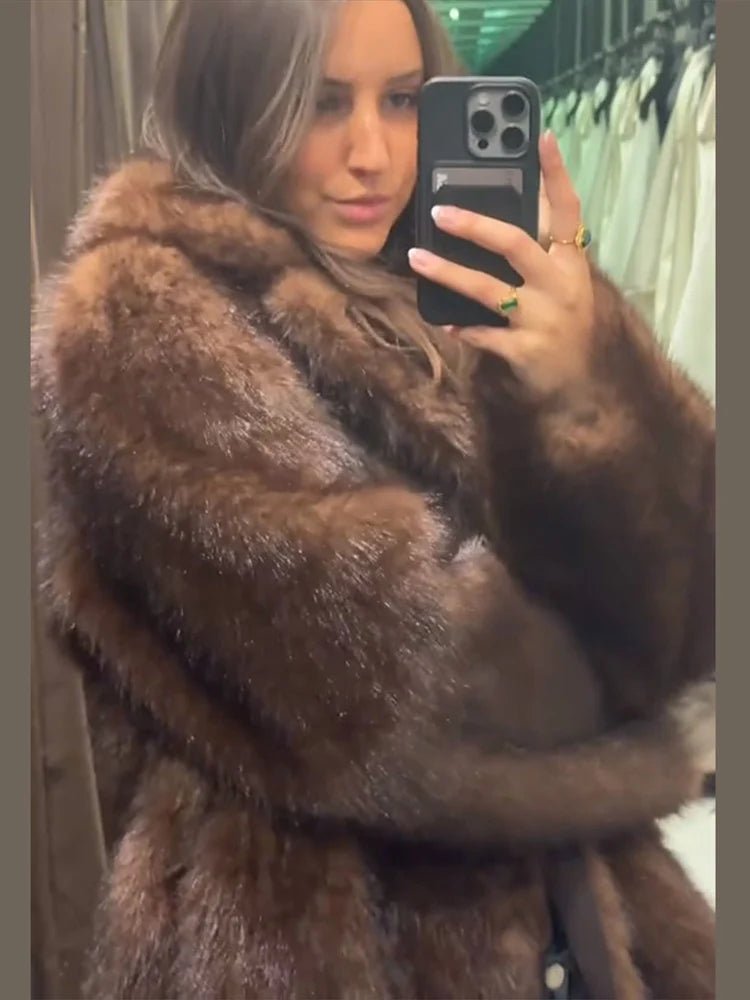 Giacca in pelle effetto pelliccia reversibile Jenny