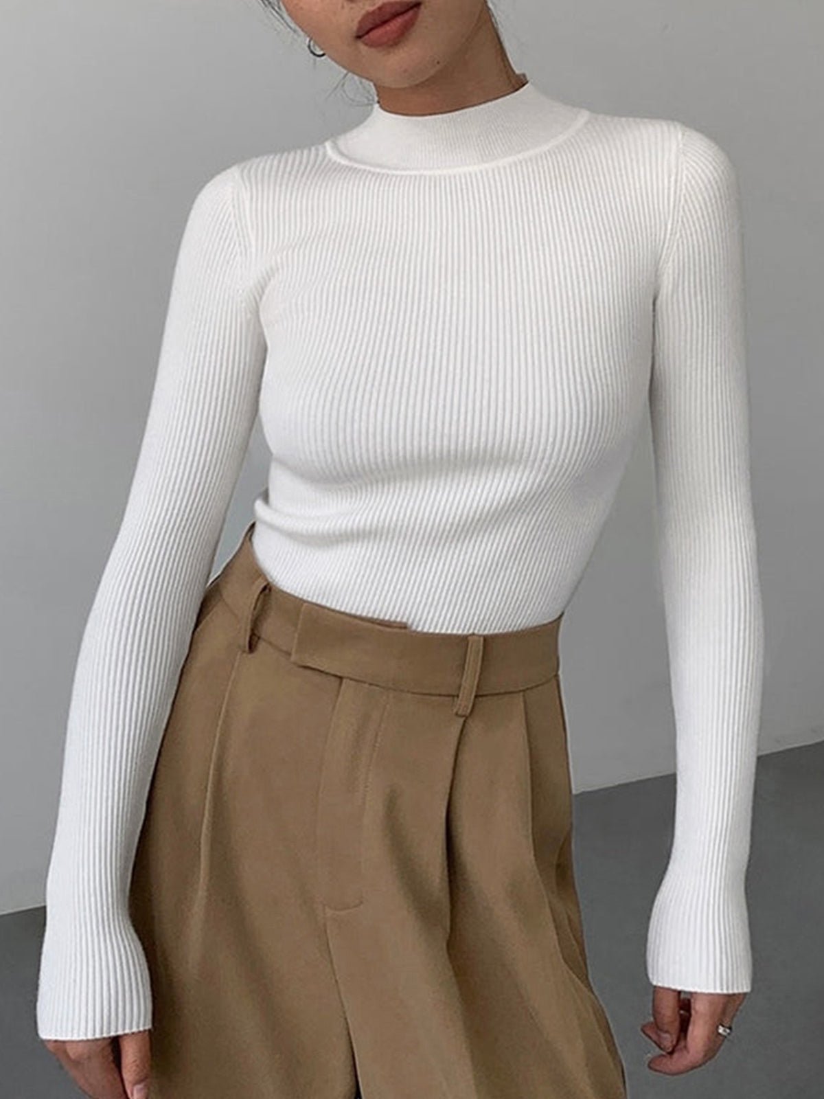 Camicia a maniche lunghe in maglia a coste Jessa