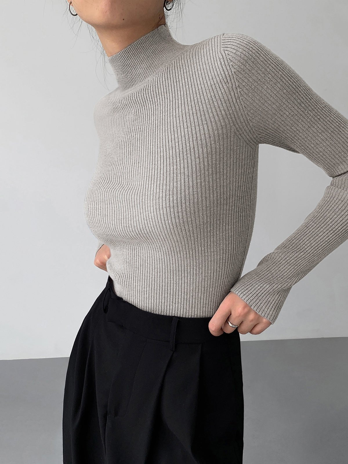 Camicia a maniche lunghe in maglia a coste Jessa