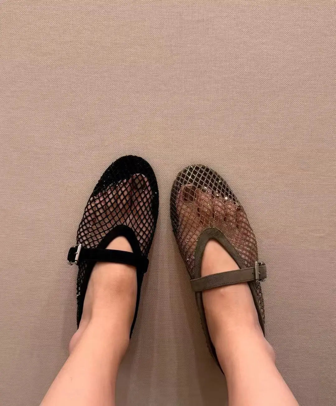 Ballerine in rete con strass Jessica