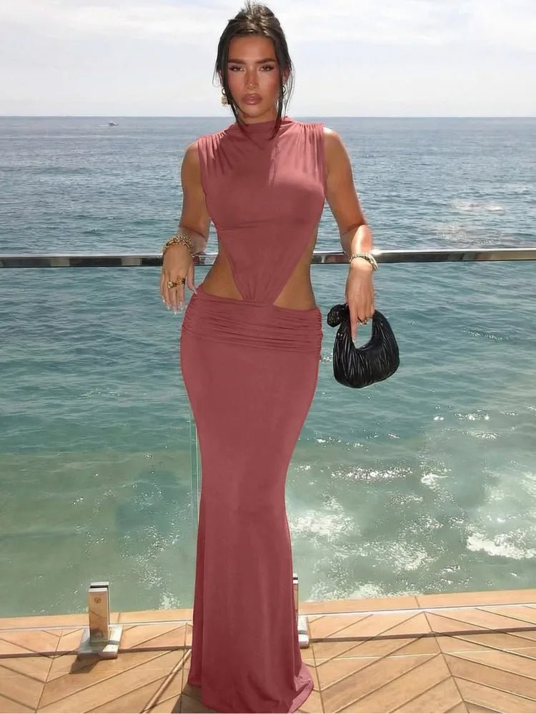 Abito lungo con schiena scoperta e cut-out Jianna