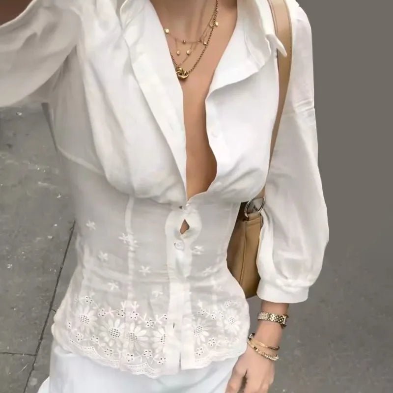 Top a maniche lunghe con vita arricciata Jillian