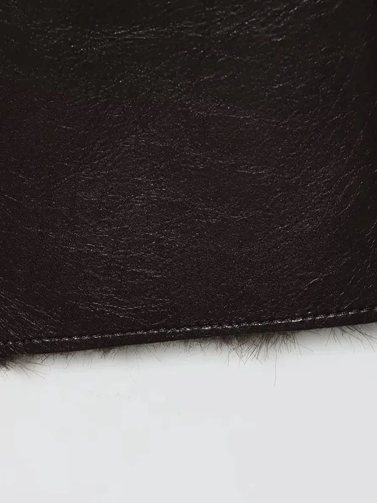 Giacca reversibile in pelle e pelliccia sintetica Joana