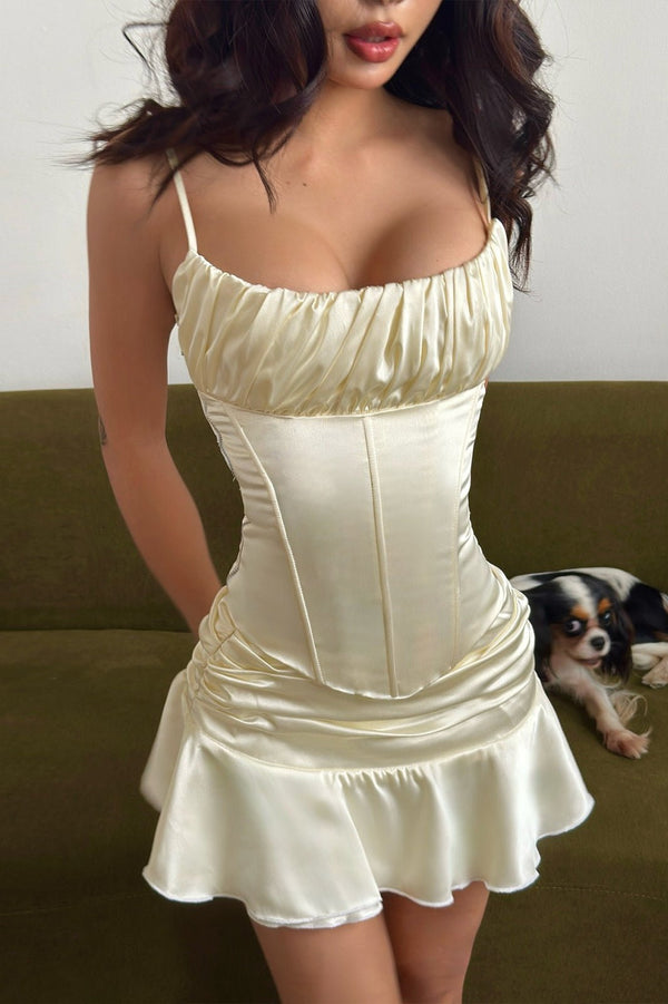 Completo Julia con top sottile senza schiena e gonna con volant