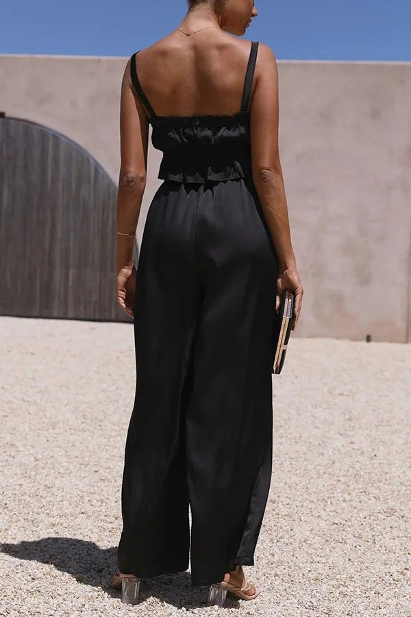 Completo Julianne con top arricciato, vita elasticizzata e pantaloni
