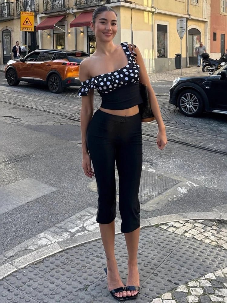 Pantaloni capri neri Juliette