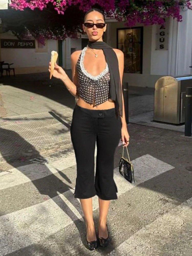 Pantaloni capri neri Juliette