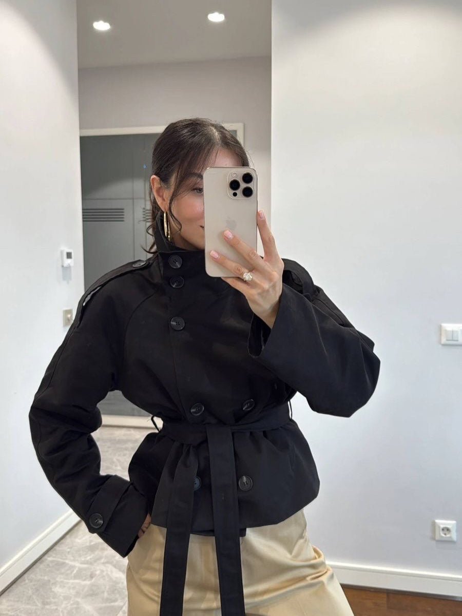 Trench corto con colletto rialzato Kara