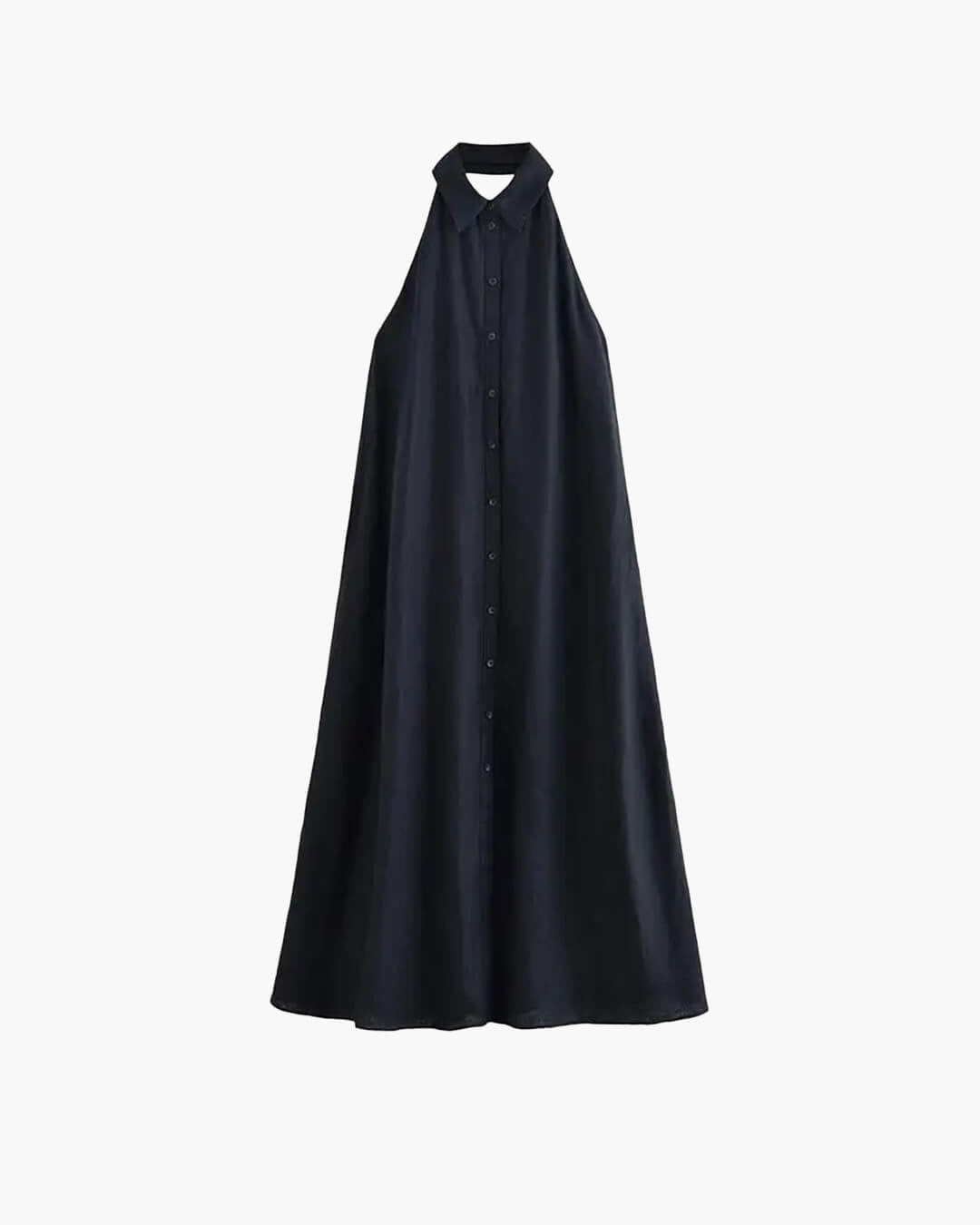 Elegante abito lungo Kaya con scollo all'americana