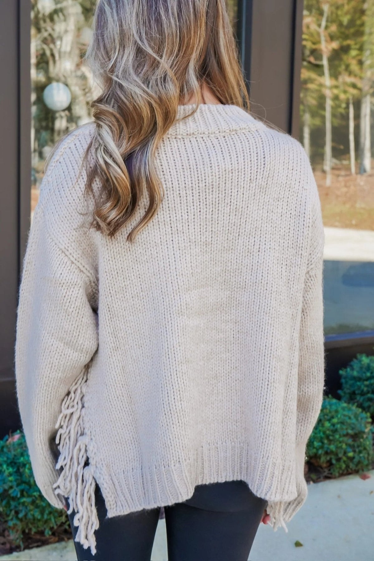 Maglione in maglia con frange Kelly