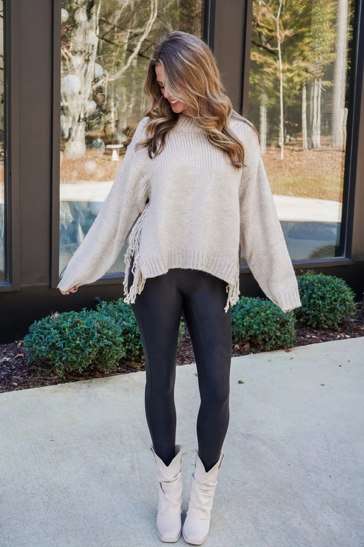 Maglione in maglia con frange Kelly