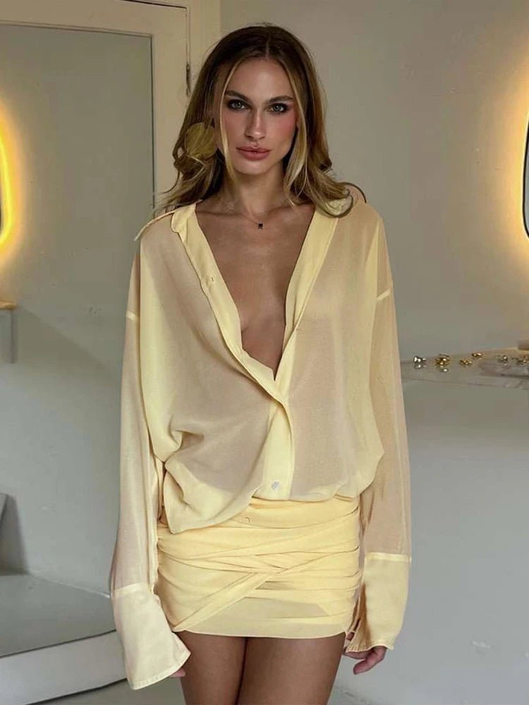 Abito chemisier a maniche lunghe Kendall