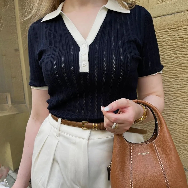 Maglione in maglia con rever
